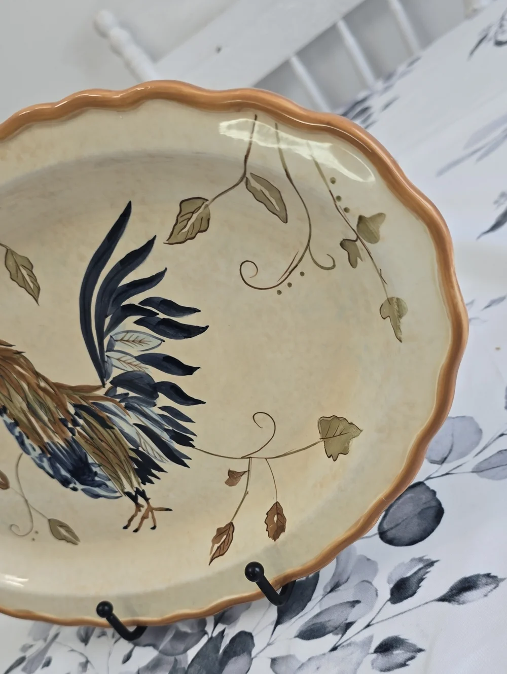 Whole Home Canterbury Rooster Oval Platter Ceramic 13.75